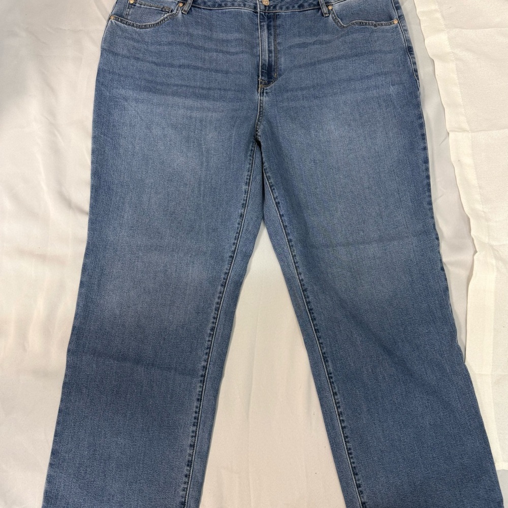 Seven7 Women's Straight Leg Blue Jeans